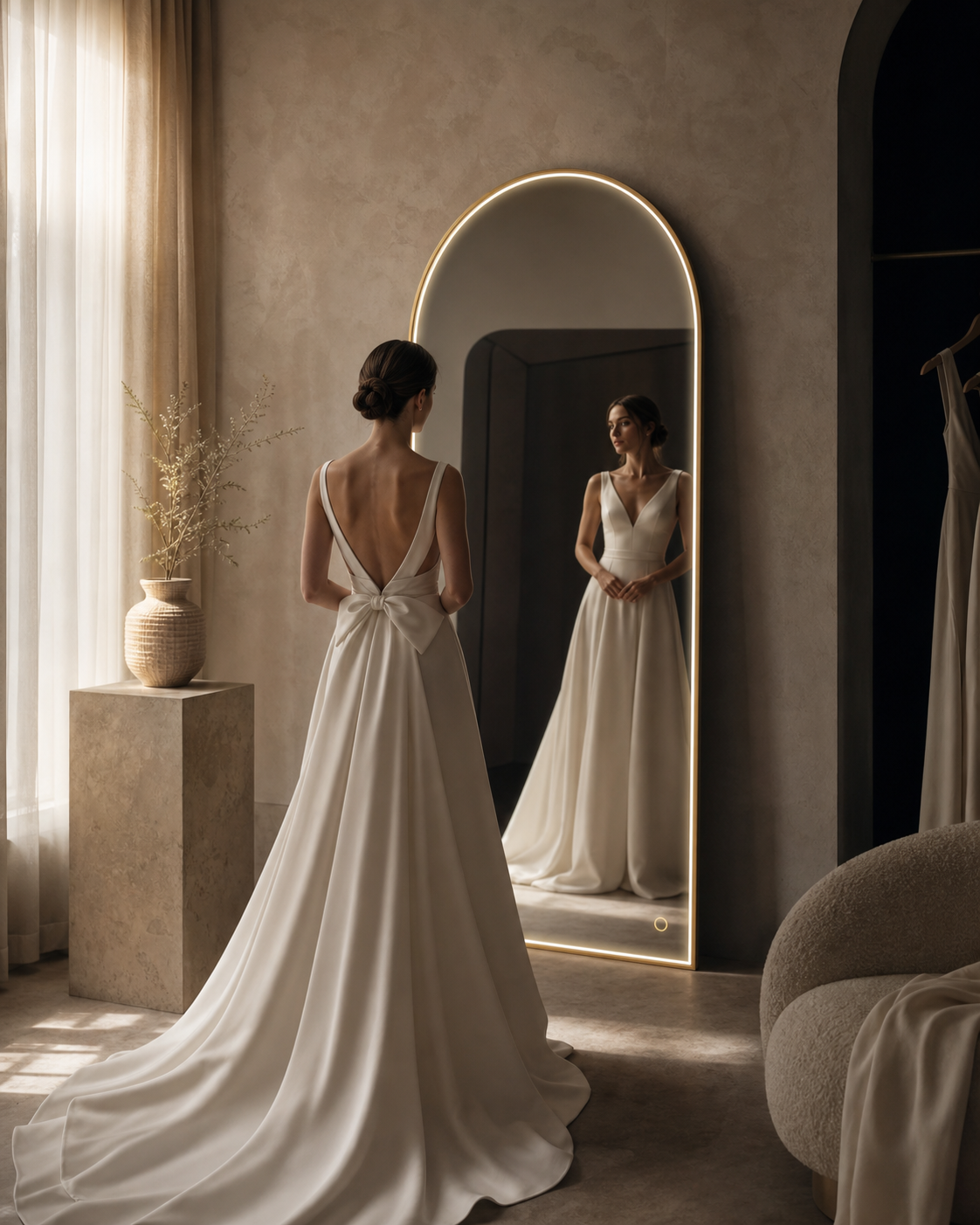 Bridal fitting appointment in a luxury boutique